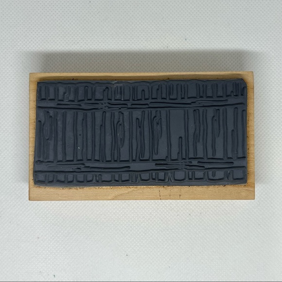VTG 90s Art Impressions Wood Mounted Fence Stamp - Picture 2 of 3